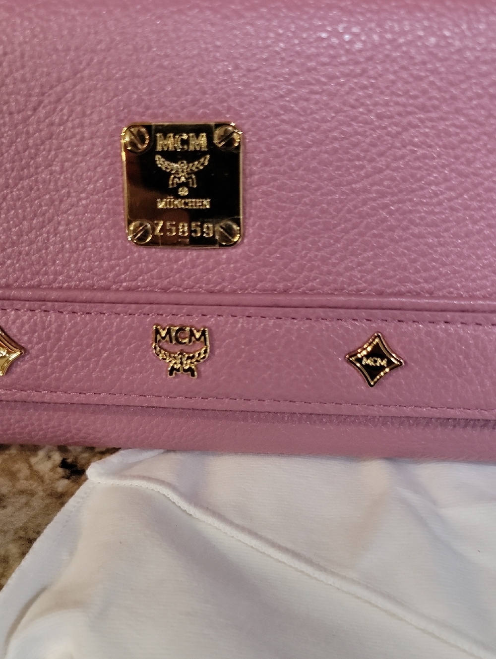 MCM NWOT Pink Wallet with Gold Accents FULL INCLUSSION - Picture 4 of 11